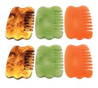 HEMOTON 6 Pezzi Pettine Gua Sha per Massaggio Capelluto in Resina Superficie Liscia per Rilassare la Mente e Alleviare Mal di Testa, Strumento Multifunzionale per Massaggio Gambe