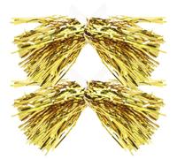 HEMOTON 6 Pezzi Pompon da Allegria Oro in PE per Sostenitori e Club | Effetto Glitter, Colori Vivaci e Lucentezza, Leggero e Riutilizzabile, per Scuola e Feste
