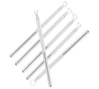HEMOTON 6 Pezzi Set di Strumenti per Modellare Argilla Manico Metallico | Alluminio Argento, Design Ergonomico per Formare e Levigare, Taglio Preciso, Uso DIY per Ceramica e Argilla