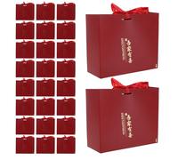 HEMOTON 60 Pezzi Scatole Bomboniera Matrimonio Cinese con Nastro Rosso | Design Orientale Elegante, per Fidanzamento e Nozze, Facili da Distribuire, Souvenir Ospiti