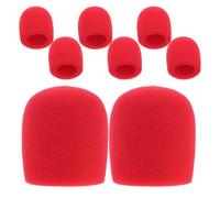 HEMOTON 8 Pezzi Antivento in Schiuma Morbida Per Microfono Portatile Filtri Anti-pop Cappuccio Protettivo Per Microfono Coperture Protettive Antivento Per Microfoni Da Studio Rosso