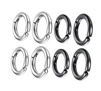 HEMOTON 8 Pezzi Orecchini Clip Non Piercing in Acciaio Inossidabile Set di Cerchi Piccoli e Leggeri per e Cartilagine Anelli Ipoallergenici Senza Foratura per Uomo e Donna