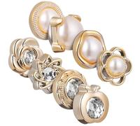 HEMOTON 8 Spille Magnetiche per Hijab e Abbigliamento da Donna Bottoni di Sicurezza senza Cuciture Multiuso per Veli Sciarpe e Gonne Chiusura a Bottone senza Fori Design Assortito