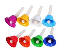 HEMOTON 8pezzi Campanelle Musicali Mano Set Per Ragazzo Ragazza Piccoli Strumenti Giocattolo Campanellini Colorati Per Educazione Musicale e Sviluppo Senso