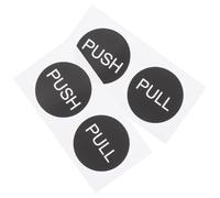 HEMOTON Adesivi Porta Rotondi Push Pull in Pvc Nero Design Adesivo e Forte Adesione, Set da 4, per Porte di Casa e Ufficio