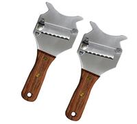 HEMOTON Affetta Tartufo Professionale in Acciaio Inox e Legno, Resistente e Versatile per Tartufi, Cioccolato e Formaggio, Set 2 Pezzi per Cucina Domestica e Professionale