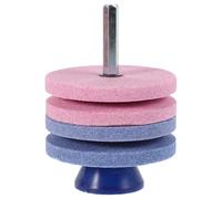 HEMOTON Affilacoltelli per Tosaerba Doppio Strato con Pietra Strati Affilapunte Trapano per Uso Domestico e Industriale Affilatrice Lama Trimmer Versatile e Resistente