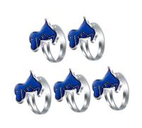 HEMOTON Anelli Dell'umore Portatili a Forma di Dinosauro, Set da 5 Pezzi, Anelli che Cambiano Colore la Temperatura, Accessori Multifunzione per Feste e Gioco di Ruolo