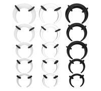 HEMOTON Anelli Per Piercing Setto Nasale e Cartilagine Orecchio in Acrilico 15 Pezzi Nero Bianco Trasparente 1,6-4 Mm Per Donna e Uomo Uso Decorativo Corpo Naso Labbro Sopracciglio