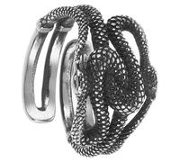 HEMOTON Anello Serpente Aperto in Acciaio Resistente Regolabile Stile Vintage Punk Gotico Accessorio Uomo Donna per Halloween e Moda