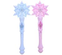 HEMOTON Bacchette Magiche Luminose a Forma di Fiocco di Neve, Set 2 Pezzi per Ragazze, Bacchette da Fata Leggere e Resistenti per Feste, Spettacoli Teatrali e Giochi di Ruolo