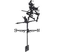 HEMOTON Banderuola Segnavento in Ferro Nero Design Creativo, Resistente all’Usura, Indicatore Direzione Vento per Giardino e Tetto, Decorazione Halloween Esterna