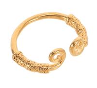 HEMOTON Bracciale Rigido Lucido a Fascia D'oro Anello Aperto Wukong, Polsino Regolabile Incisioni in Rilievo Ispirate Al Drago, Gioiello Unisex Per Accessori Vintage e Culturali