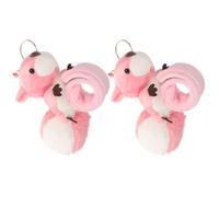 HEMOTON Braccialetti a Scatto Peluche a Forma di Scoiattolo, Set 2 Pezzi Rosa Morbidi e Confortevoli, Accessori per Feste e Bomboniere per Ragazzi e Ragazze