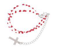 HEMOTON Braccialetto con Croce in Acciaio Inossidabile a Doppio Strato con Goccia di Sangue Gioiello Gotico Vintage per Donna e Uomo per Halloween Cosplay e Feste Resistente e Comodo