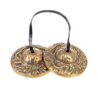 HEMOTON Campana per Piatti in Ottone Robusto Strumento Percussione per Meditazione e Yoga Produce Suono Chiaro e Acuto per Terapia del Suono Mindfulness e Musica Leggero e Cinturino