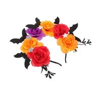 HEMOTON Cerchietto Halloween Spooky-cute con Fiori Fascia Leggera ed Elastico per Costume e Decorazioni Festa Mascherata