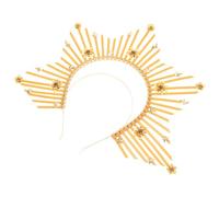 HEMOTON Cerchietto Leggero e Comodo Corona Sole Dorato in Metallo e Plastica Stile Retrò Accessorio Elegante per Feste e Cerimonie per Donna
