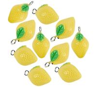 HEMOTON Charm Frutta Materiale per Bigiotteria in Resina Giallo 10 Pezzi a Forma di Limone per Gioielli Frutta per Vacanze Estive e Progetti Artigianali Fai da Te