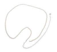 HEMOTON Cintura Catena in Vita da Donna Regolabile Perline Bianche e Nappe Decorazione Elegante per Abiti Formali e da Sposa Accessorio Gioiello in Finta Perla per Cerimonie e