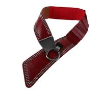 HEMOTON Cintura Elastica Rossa Punk con Borchie in Metallo Resistenti Design Obliquo per Donna Cintura Gotica alla Moda per Feste e Cosplay