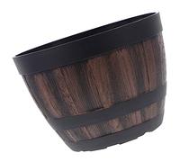 HEMOTON ciotola di loto vaso di loto fioriere vaso all'aperto pentole per le piante di grandi dimensioni vaso da fiori in finto legno secchio di plastica Light Brown