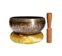 HEMOTON Ciotola Tibetana Per Meditazione e Relax Con Martelletto Design Per Yoga e Pratiche Spirituali Strumento Sonora Per La Pace