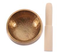 HEMOTON Ciotola Tibetana Per Meditazione E Yoga Realizzata A Mano Con Campanello in Rame E Bastoncino in Legno Dimensioni 8 Cm Per La Consapevolezza.