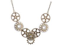 HEMOTON Collana Ciondolo Steam Gear Vintage in Stile Steampunk Accessorio Elegante per Donna Gioiello Creativo per Occasioni Speciali come Feste e Cene