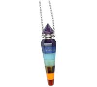 HEMOTON Collana di Aromaterapia Ciondolo in Cristallo Esagonale, Bottiglia per Olio Essenziale Sette Chakra, Gioiello Profumo da Donna Elegante per Uso Quotidiano e Regalo