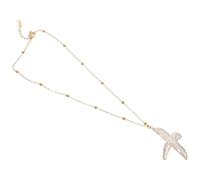 HEMOTON Collana Donna Croce Dorata con Perle di Acqua Minimalista Gioiello Religioso per Battesimo e Fede Femminile Elegante Accessorio Natale