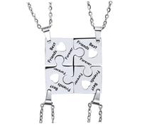 HEMOTON Collana Girocollo in Acciaio 4 Pezzi Collana dell'Amicizia da Donna Gioielli da Regalo per San Compleanni e Feste Accessorio Elegante per Foto e Outfit Quotidiani