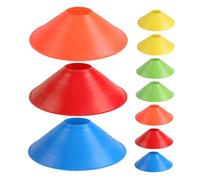 HEMOTON Coni da Calcio per Allenamento Agilità 10 Pezzi, Coni a Disco Spessi in PE Multicolore, Accessori per Esercizi di Corsa e Marcatura Campo Sportivo