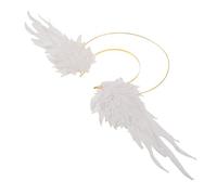 HEMOTON Corona da Capelli Angelo Dettagli Fatti Mano Copricapo da Donna per Ringraziamento Cerchietto da Sposa Accessori per Costume Tiara Alata Corona Leggera per Eventi