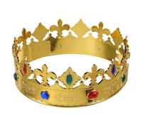 HEMOTON Corona da Re in Plastica Oro Leggera e Versatile, Accessorio per Feste di Carnevale e Spettacoli di Costume