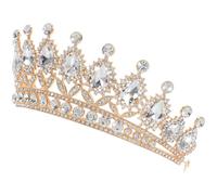 HEMOTON Corona da Sposa Elegante a Goccia Zircon e Lega Leggera, Corona da Principessa per Feste di Compleanno e Balli, Accessorio Raffinato per Ragazze e Spose