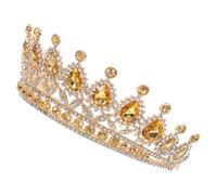 HEMOTON Corona da Sposa Elegante Zirconi a Goccia in Lega e Rame, Corona da Matrimonio Confortevole Lavorazione Meticolosa per Prom e Cerimonie