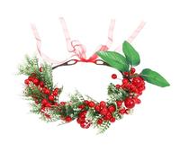 HEMOTON Corona di Bacche Artificiali Rossa per Chioma da Sposa e Damigella, Accessorio Leggero, Elegante e Confortevole per Feste e Celebrazioni
