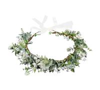 HEMOTON Corona Floreale Foglie e Farfalle Finte Fascia per Chioma da Sposa e Cerimonia Copricapo Elegante per Feste Matrimoni e Servizi Fotografici Accessorio Regalo per Donna