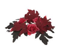 HEMOTON Corona per Candele Rose Nere Artificiali, Installazione Comoda e Resistente allo Sbiadimento, Come Centrotavola per Halloween su Tavolo o Parete