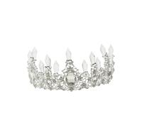 HEMOTON Corona per Torta Compleanno in Lega Argento Elegante Decorazione Chic e Copricapo, per Feste di Matrimonio e Fidanzamento