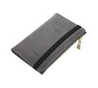 HEMOTON Custodia Passaporto in PU Resistente con Chiusura Zip Porta Documenti da Viaggio Protettivo Rfid Design Sottile e Flessibile in Grigio Scuro per Viaggiatori