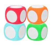 HEMOTON Dadi di Schiuma Cancellabili 4 Pezzi 6cm con Superfici Scrivibili per Strumenti Didattici Matematica e Festa Scuola Decor per L'aula e Giochi Creativi