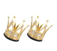 HEMOTON Decorazione Corona per Casco da Scooter e Sci 2 Pezzi in Metallo con Pietre Decorative Oro, Accessori Unici e Multifunzionali per Caschi di Adulti