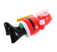 HEMOTON Decorazione Natalizia Gonfiabile Babbo Natale per Esterno in PVC Rosso, Resistente a Vento e Pioggia, Design Giocoso per Giardino e Prato Durante Periodo Festivo