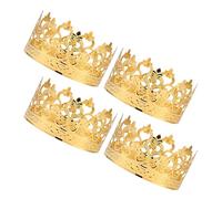 HEMOTON Decorazione per Torte Corona Mini Oro 4 Pezzi in Ferro Elegante e Feste Nuziali e Ricevimenti Facile da Posizionare e Sicura