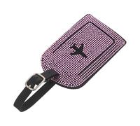 HEMOTON Etichetta Bagaglio Strass Rosa in Pu, Etichetta Identificativa per Valigie, Zaini e Borse da Viaggio Resistente ai Graffi, per Viaggi Aerei e Crociere