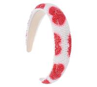 HEMOTON Fascia per Chioma Donna Perline Scintillanti e Motivo Cuore, Cerchietto Glitterato a Corona Alta per Acconciature Moda, Accessorio Elegante per Feste e Matrimoni