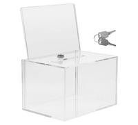 HEMOTON Fundraising Donation Box in Acrilico con Lucchetto, Scatola Trasparente per Suggerimenti e Reclami, per Raccolta Opinioni e Donazioni