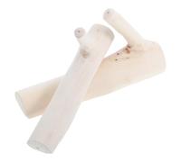HEMOTON Gancio da Parete Stile Rustico 2 Pezzi in Legno a Ramo, Autoadesivo | Montaggio senza Fori, Superficie Liscia Finitura Beige, per Chiavi e Tazze Manico in Camera